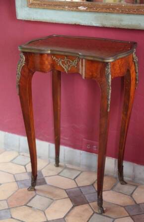 TWO INLAID OCCASIONAL TABLES