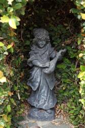 PAIR OF FIGURAL CAST LEAD GARDEN STATUES - 2