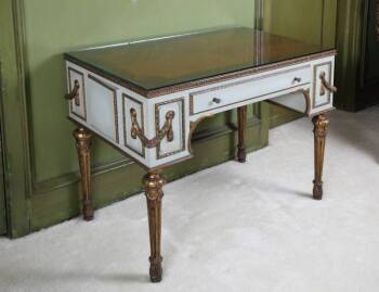 PAINTED AND PARCEL GIILT NEOCLASSICAL STYLE TABLE