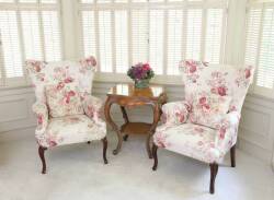 PAIR OF WINGBACK ARMCHAIRS