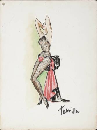 TRAVILLA UNKNOWN SHOWGIRL COSTUME SKETCH