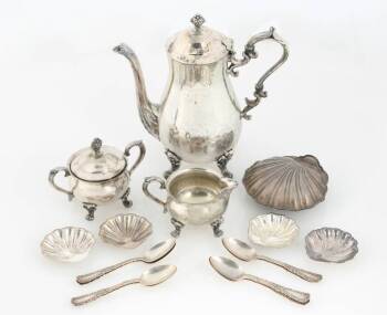 STAN LAUREL SILVER TEA SET ACCOMPANYING ITEMS