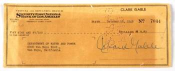 CLARK GABLE SIGNED CHECK