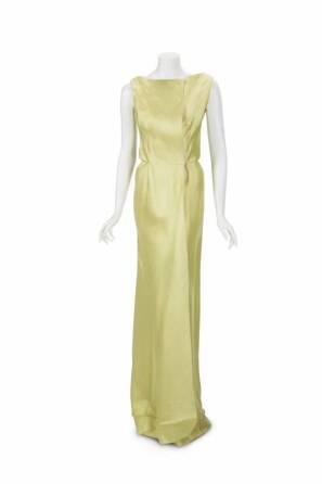 CYD CHARISSE SILK CHARTREUSE GOWN