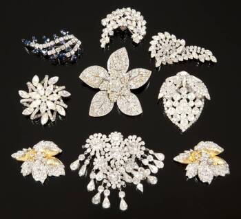 CYD CHARISSE RHINESTONE BROOCHES