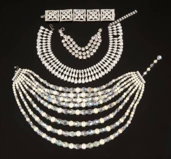 CYD CHARISSE RHINESTONE AND SIMULATED PEARL JEWELRY