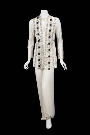 CYD CHARISSE THEA PORTER LACE AND CREPON ENSEMBLE