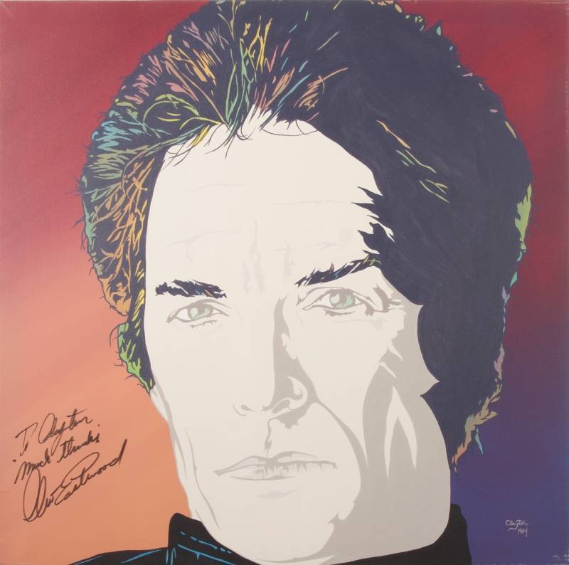 CLINT EASTWOOD SIGNED PAINTING