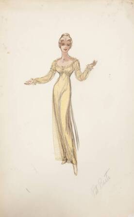 INGER STEVENS THE BUCCANEER COSTUME SKETCH BY EDITH HEAD