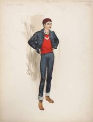 GEORGE HAMILTON HOME FROM THE HILL COSTUME SKETCH BY WALTER PLUNKETT