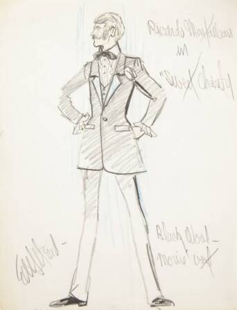 RICARDO MONTALBAN EDITH HEAD SIGNED SKETCH