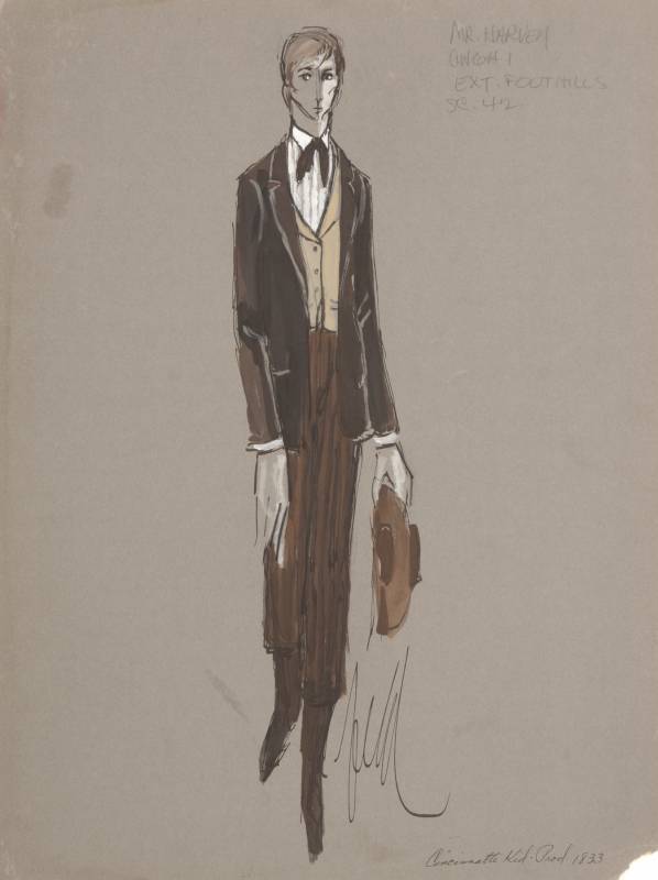 ELLIOTT TRIMBLE HUCKLEBERRY FINN COSTUME SKETCH BY DONFELD