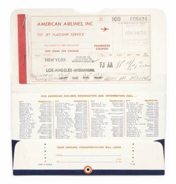 MARILYN MONROE AIRLINE TICKET