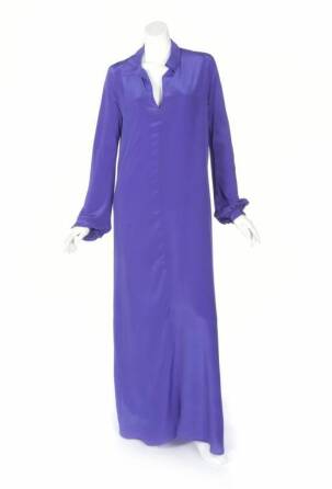 ELIZABETH TAYLOR DEEP VIOLET SILK CAFTAN