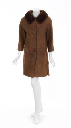 ELIZABETH TAYLOR SUEDE COAT WITH A MINK COLLAR