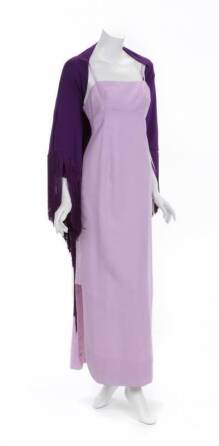 ELIZABETH TAYLOR LAVENDER GOWN AND VIOLET SHAWL