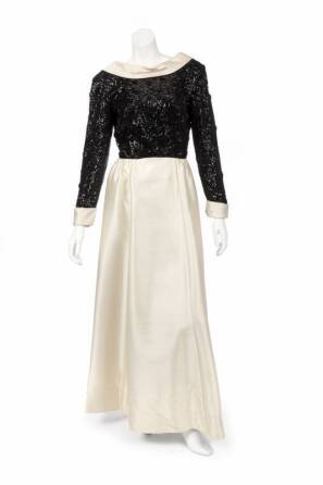 ELIZABETH TAYLOR SEQUIN AND SILK GOWN