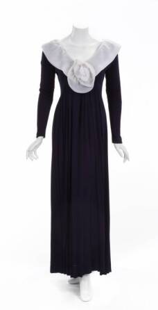 ELIZABETH TAYLOR NAVY BLUE JERSEY GOWN