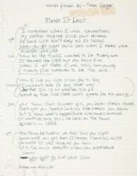 ORIGINAL MONTROSE LYRICS IN RONNIE MONTROSE'S HANDWRITING - 3