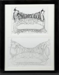 RICK GRIFFIN PSYCHEDELIC SHOP PROOF POSTER AND LETTERING STUDIES - 2