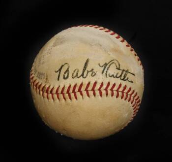 BABE RUTH OWNED AND SIGNED BASEBALL