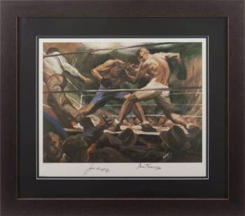 JACK DEMPSEY AND GENE TUNNEY SIGNED LITHOGRAPH