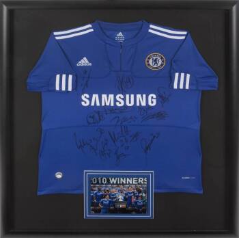 CHELSEA F.C. 2009-10 PREMIER LEAGUE AND F.A. CUP CHAMPIONS TEAM SIGNED JERSEY