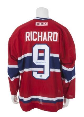 MAURICE "THE ROCKET" RICHARD SIGNED MONTREAL CANADIENS JERSEY