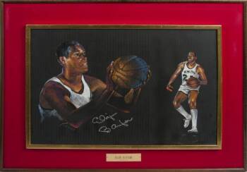 ELGIN BAYLOR SIGNED ARTWORK BY NICHOLAS VOLPE