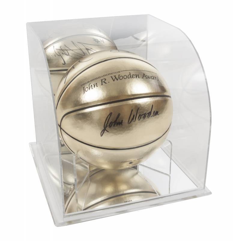 JOHN WOODEN SIGNED 2003-04 JOHN R. WOODEN AWARD GOLD BASKETBALL