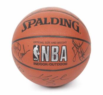 LOS ANGELES LAKERS 1996-97 TEAM SIGNED BASKETBALL