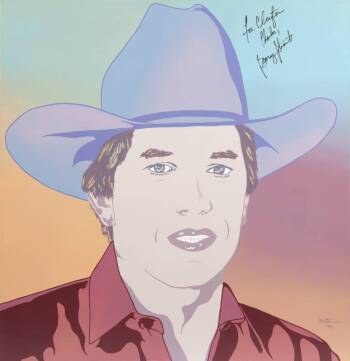 GEORGE STRAIT SIGNED CLAYTON LEFEVRE PAINTING