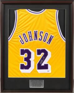 MAGIC JOHNSON SIGNED LOS ANGELES LAKERS HOME JERSEY