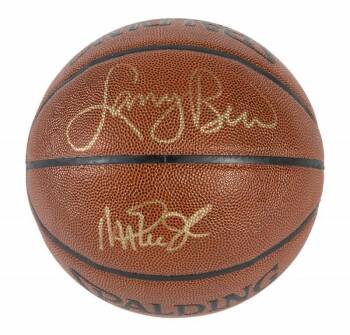 LARRY BIRD AND MAGIC JOHNSON SIGNED BASKETBALL