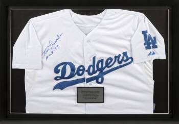 TOM LASORDA SIGNED AND INSCRIBED LOS ANGELES DODGERS JERSEY