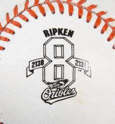 CAL RIPKEN JR. SIGNED CONSECUTIVE GAMES PLAYED STREAK COMMEMORATIVE BASEBALL - 3