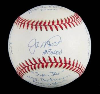 JOE MONTANA SIGNED AND MULTI-INSCRIBED LIMITED EDITION STAT BALL BASEBALL