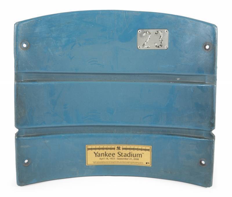 ORIGINAL SEAT BACK FROM YANKEE STADIUM SEAT NUMBER 23