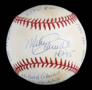 MIKE SCHMIDT SIGNED AND MULTI-INSCRIBED LIMITED EDITION STAT BALL BASEBALL