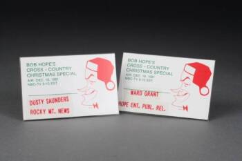 ID BADGES FROM "BOB HOPE'S CROSS COUNTRY CHRISTMAS SPECIAL"