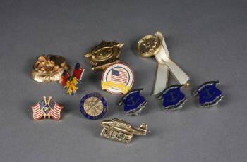 COLLECTION OF CIVIC AND PATRIOTIC DRESS PINS