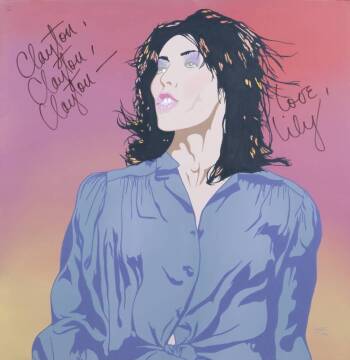 LILY TOMLIN SIGNED CLAYTON LEFEVRE PAINTING