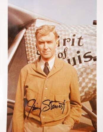 JAMES STEWART SIGNED THE SPIRIT OF ST. LOUIS PHOTOGRAPH