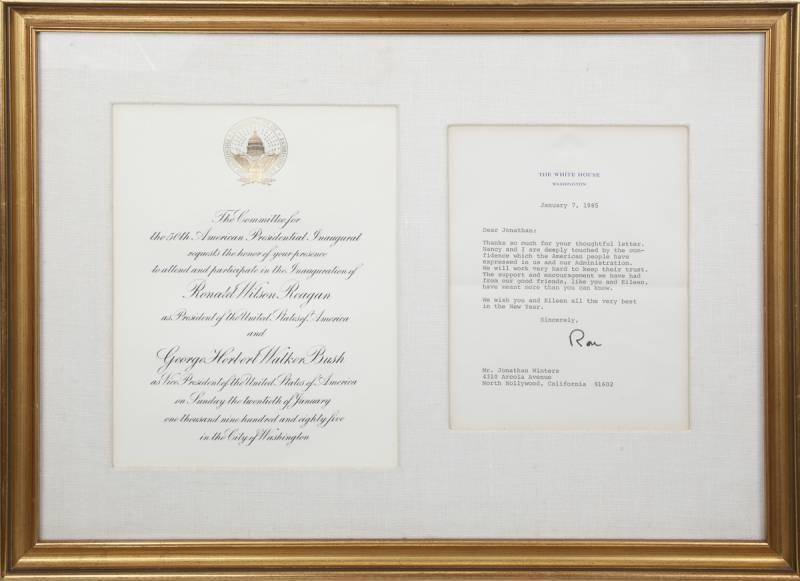 JONATHAN WINTERS SIGNED PRESIDENTIAL ITEMS