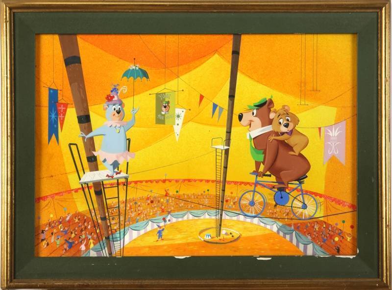 JONATHAN WINTERS YOGI BEAR ORIGINAL PAINTING