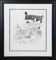 JONATHAN WINTERS LAUREL & HARDY AL HIRSCHFELD PRINT