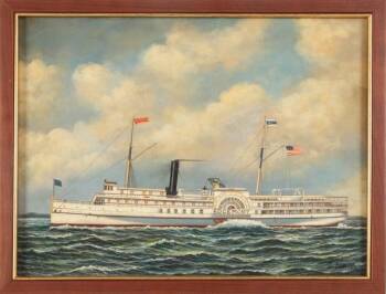 JONATHAN WINTERS AMERICAN PADDLE STEAMER PAINTING