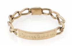 GRETA GARBO CARTIER 14K "GEORGE SCHLEE" LINK ID BRACELET