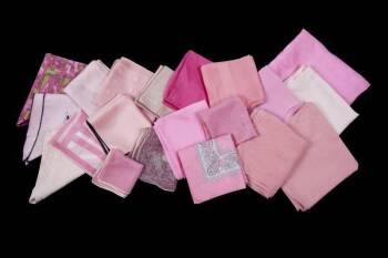 GRETA GARBO GROUP OF PINK SCARVES AND HANDKERCHIEFS
