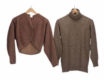 GRETA GARBO BROWN WOOL SWEATERS